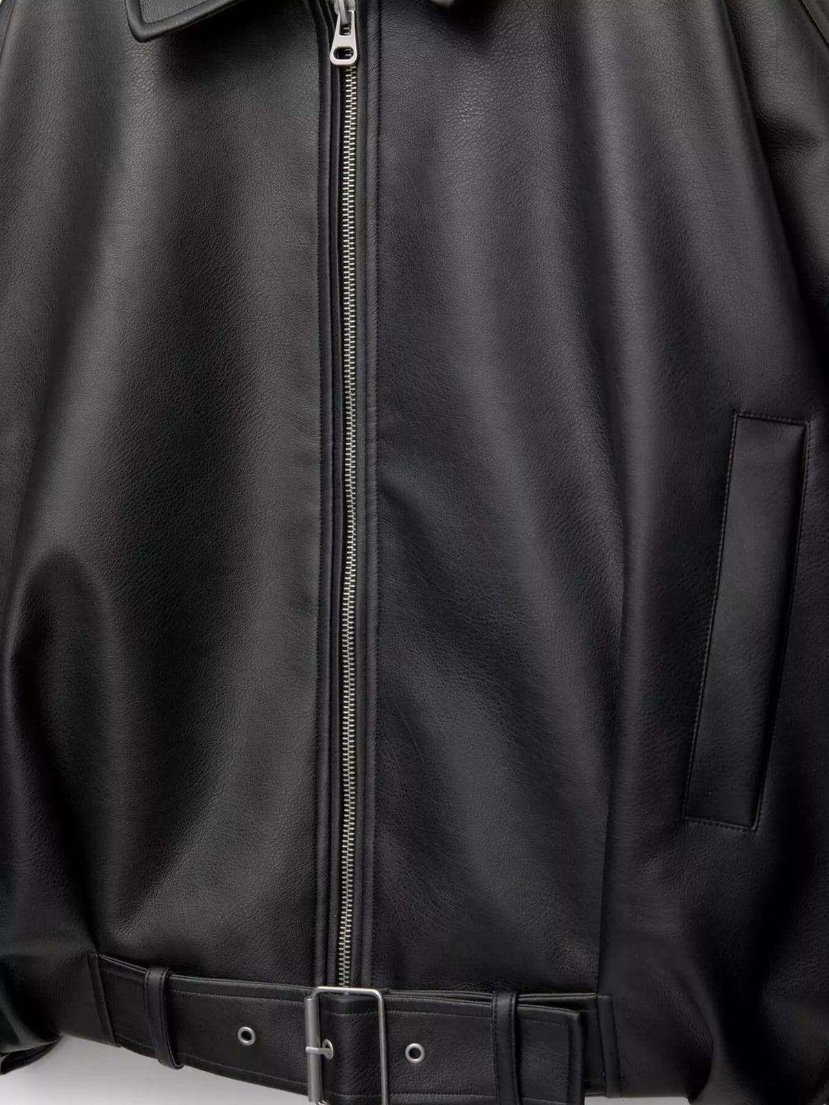 Faux Leather Zip Up Jacket - Lilixa.store