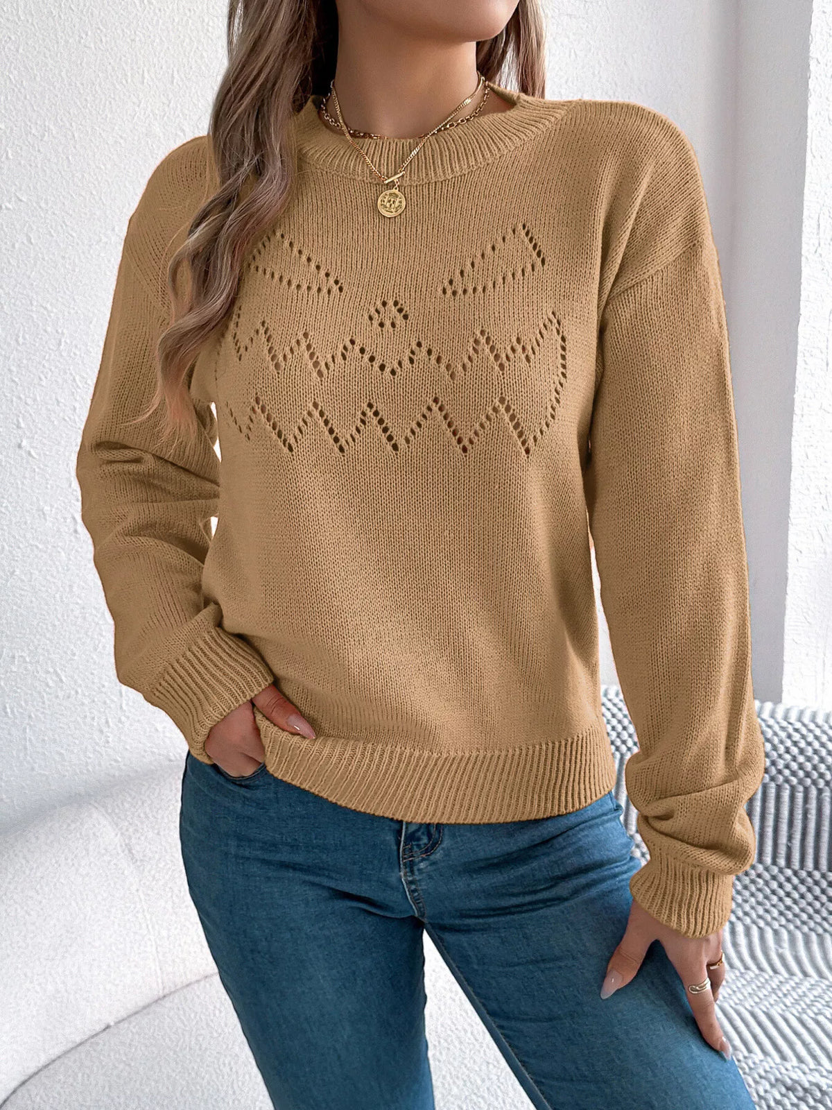 Halloween Pumpkin Face Knit Top, view 5