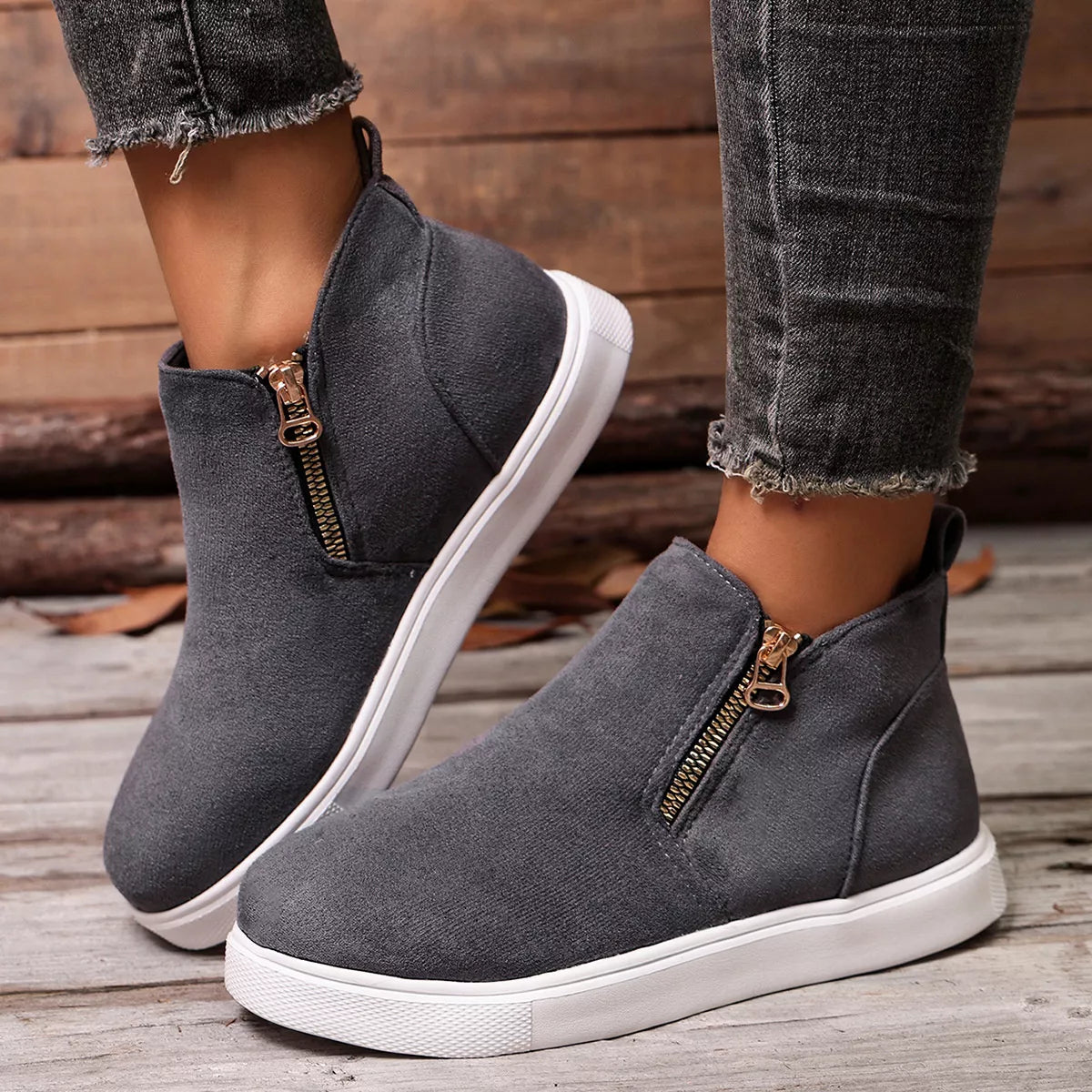 Round Toe Ankle Boots - Lilixa.store
