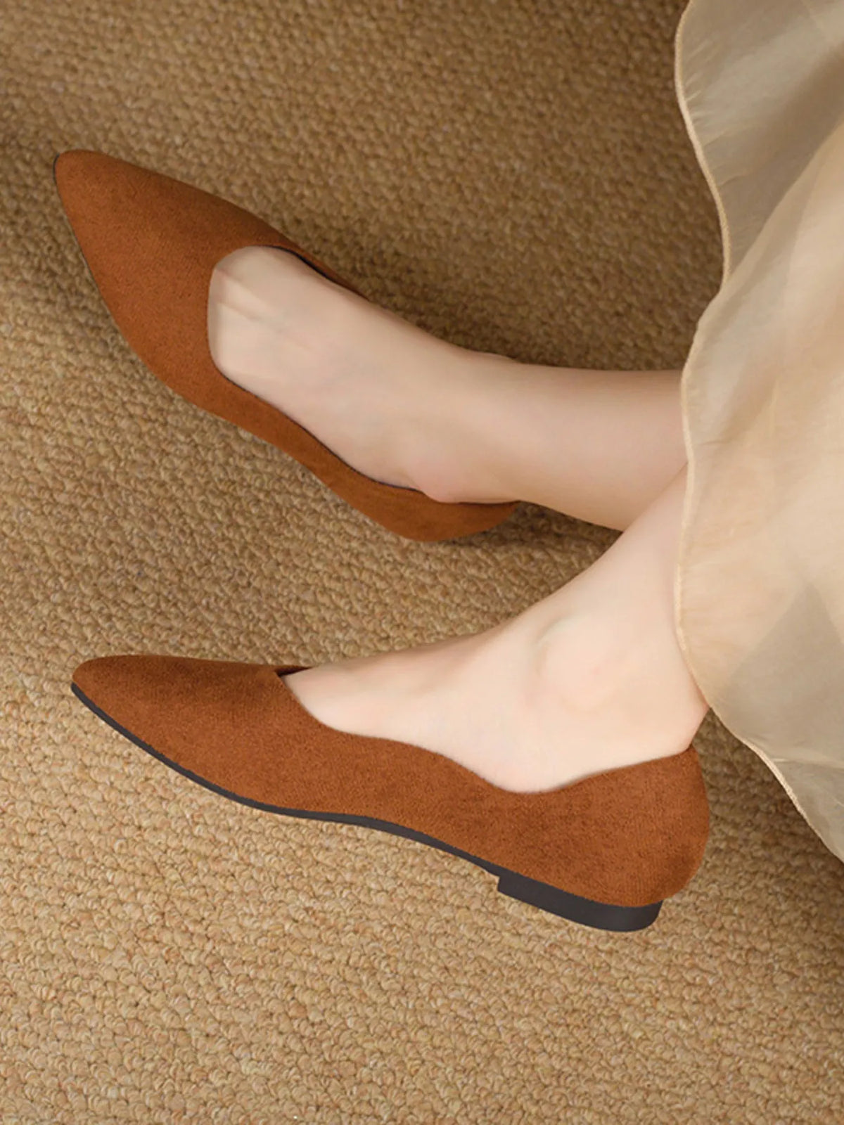 Solid Color Point Toe Slip-Ons, view 5