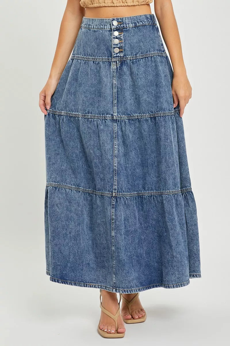 RISEN High Rise Ruffle Long Skirts - Lilixa.store