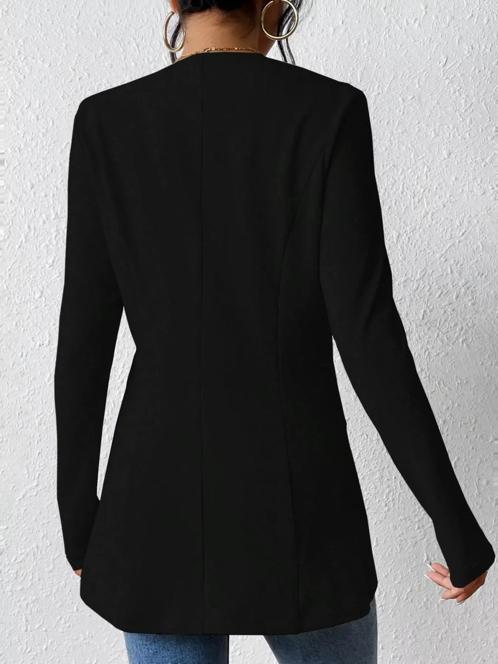 Single-Button Long Sleeve Blazer - Lilixa.store