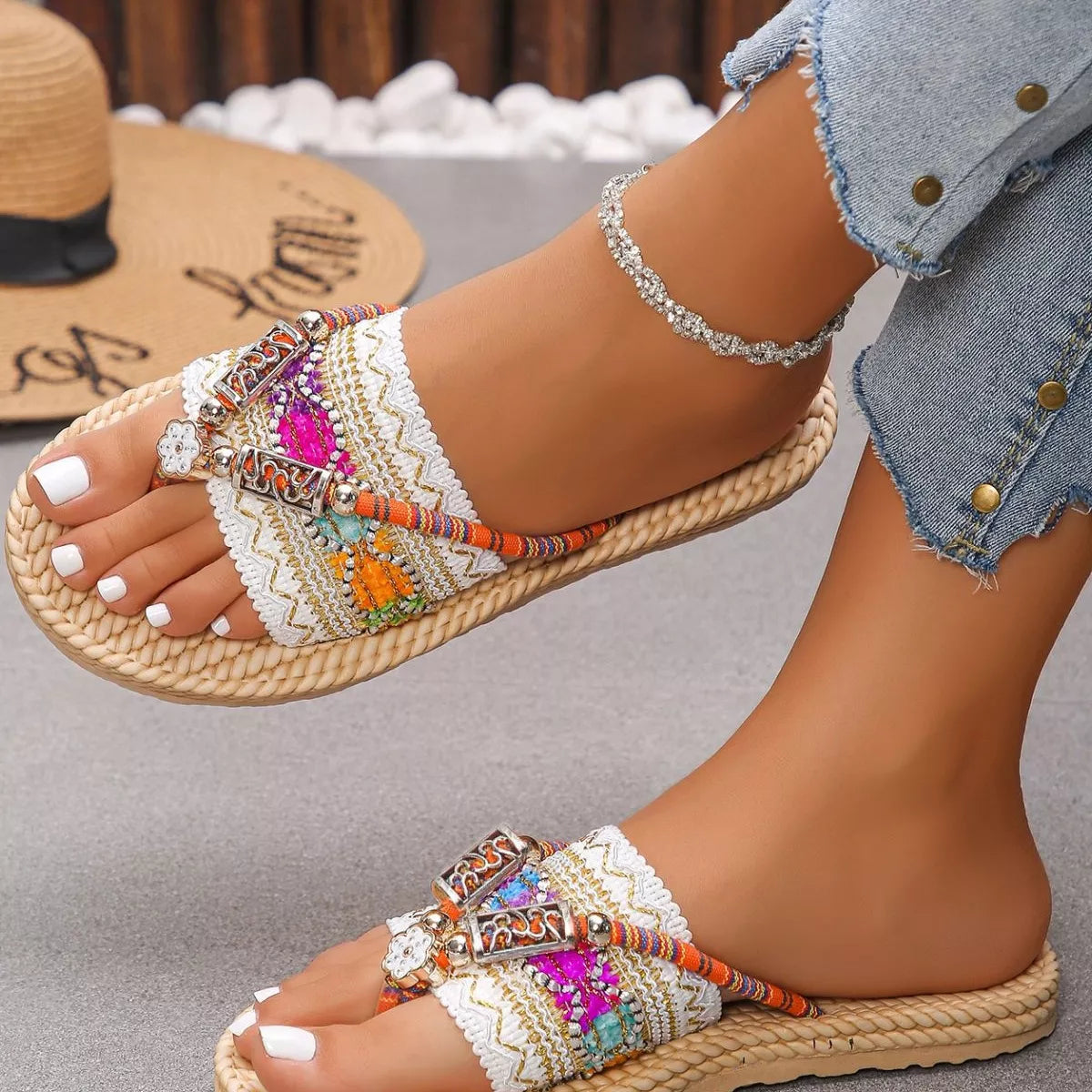 Toe Post Woven Sandals