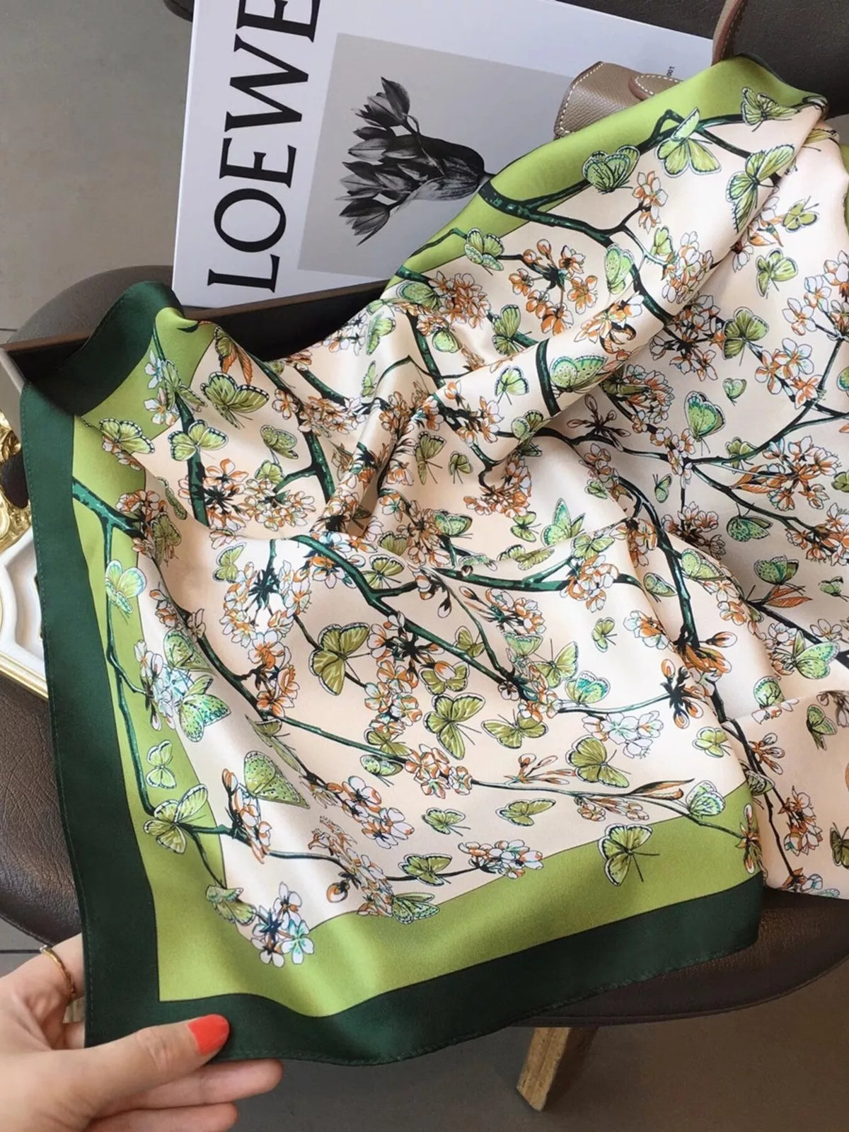 Floral Print Silk Scarf - Lilixa.store