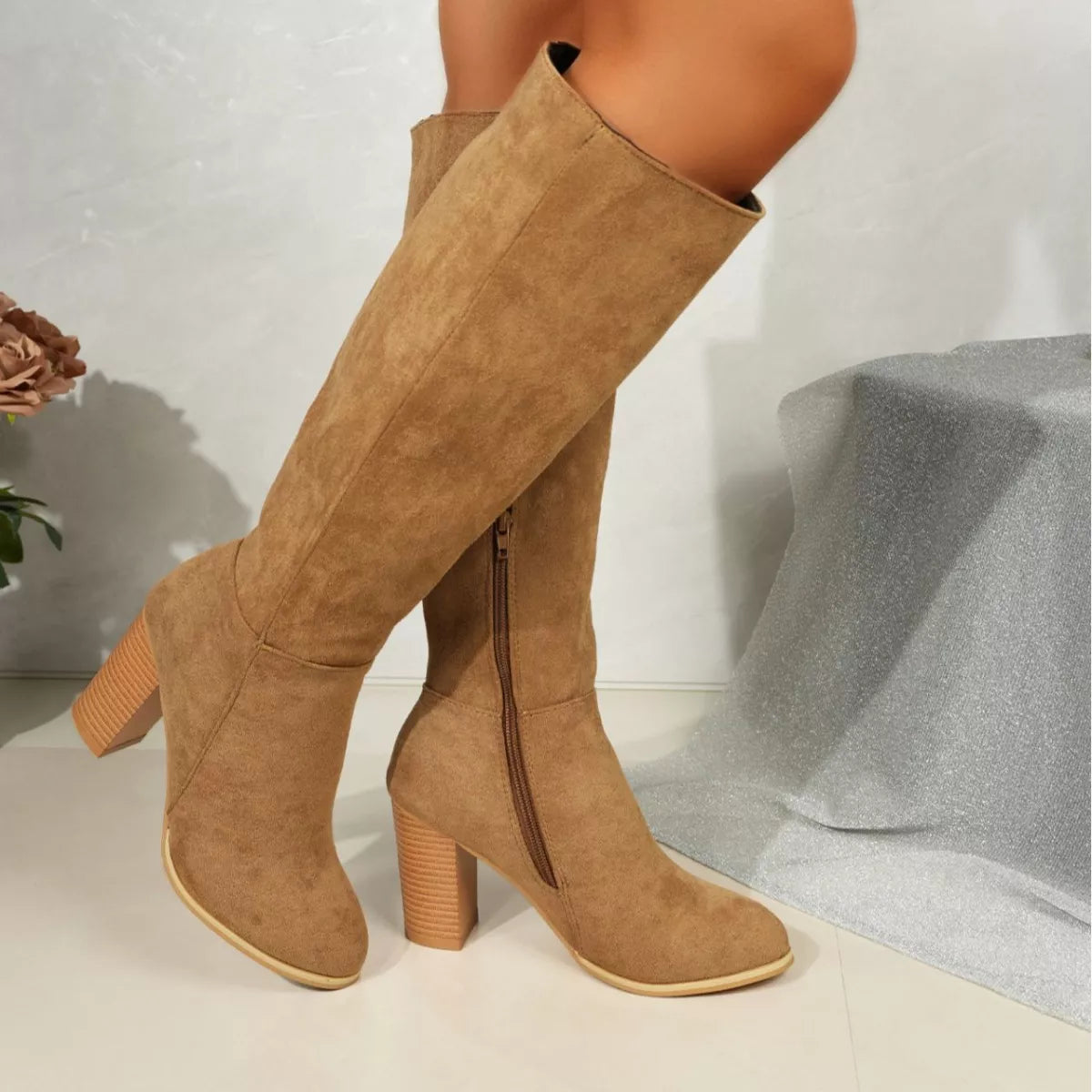 Point Toe Block Heels Boots - Lilixa.store
