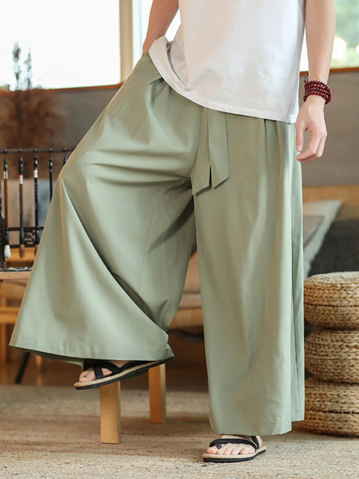 Men's Plus Size Wide Leg Pants in Sage