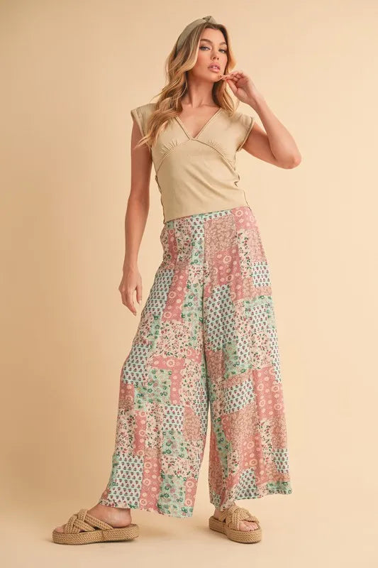 Aemi+Co Printed Wide Leg Pants - Lilixa.store