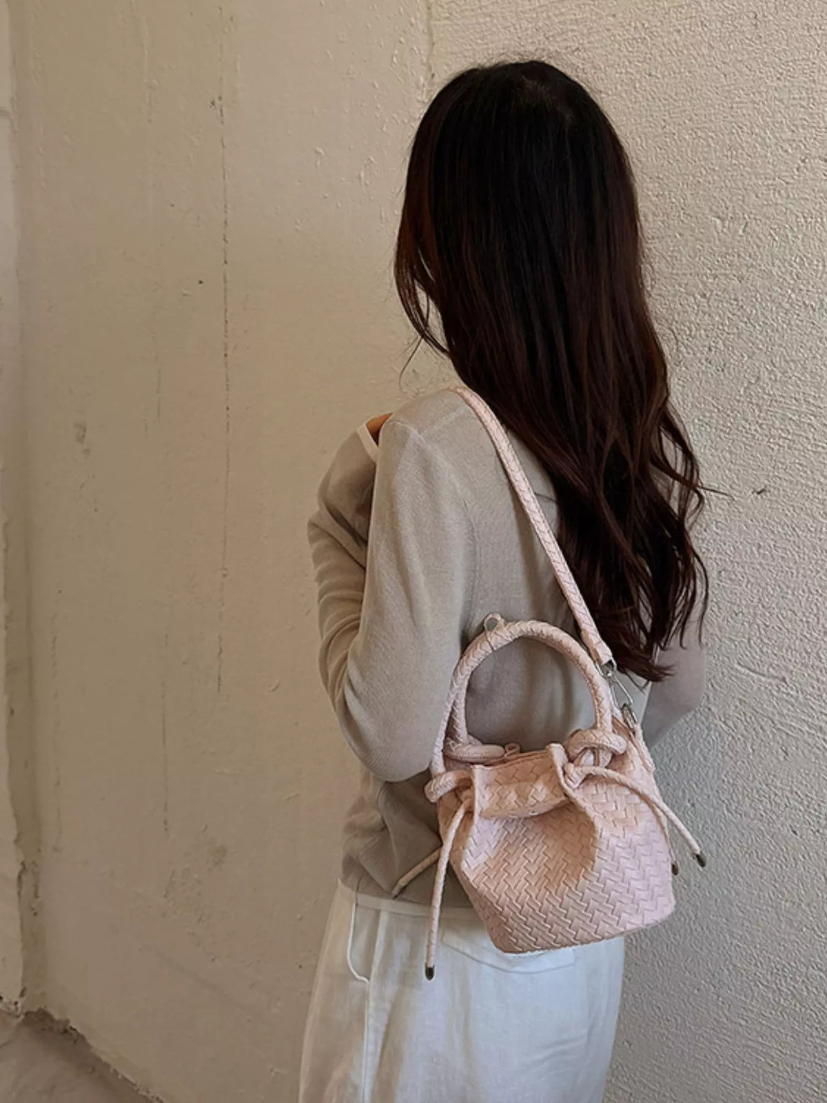 Woven Bucket Crossbody Bag
