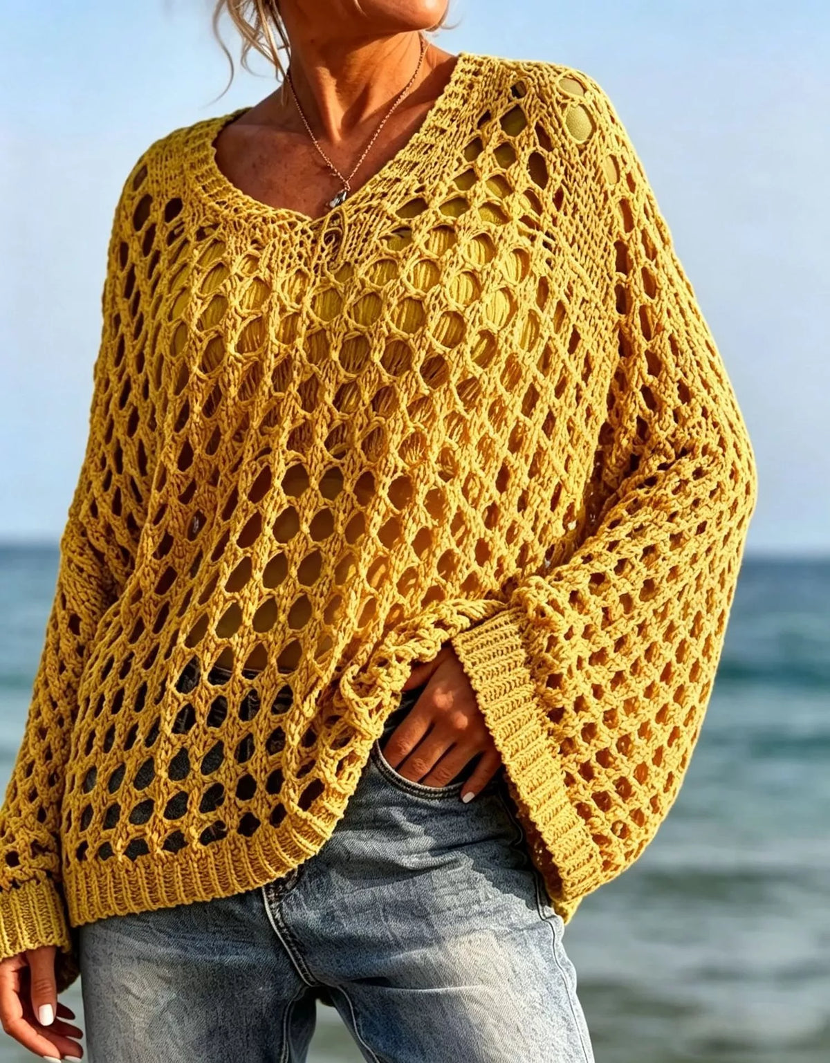 Lightweight Openwork Crochet Knit Cover Up - Lilixa.store