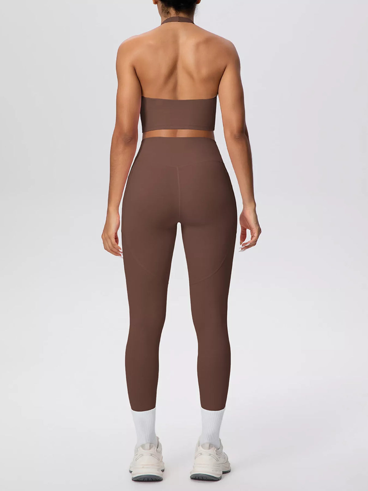 Halter Neck Crop Top and High-Waisted Leggings Active Set, view 7