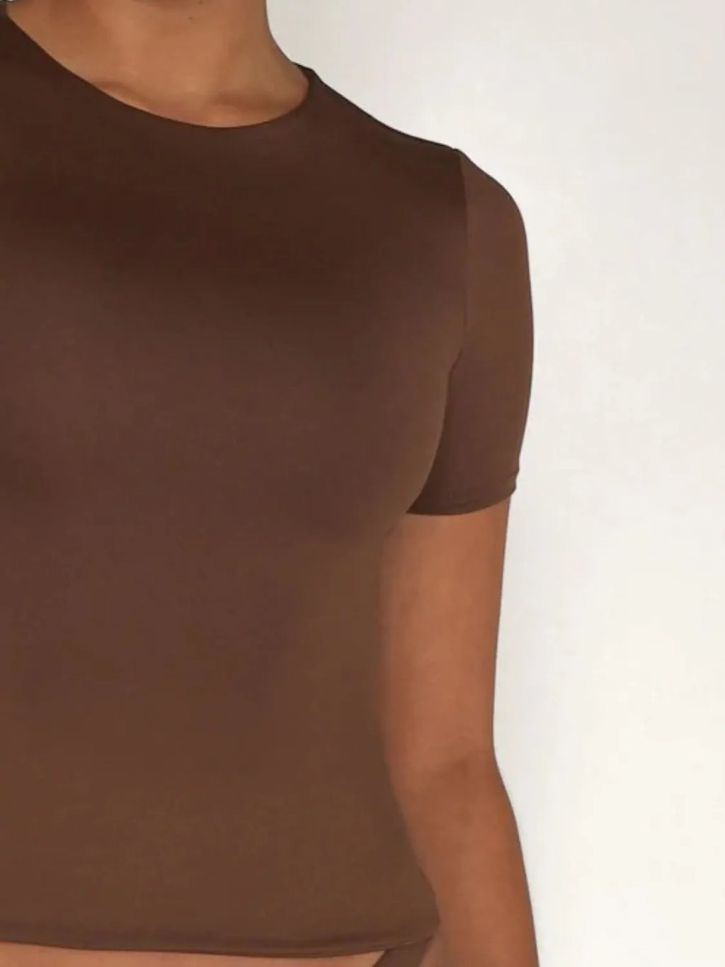 Round Neck Short Sleeve Swim Top - Lilixa.store