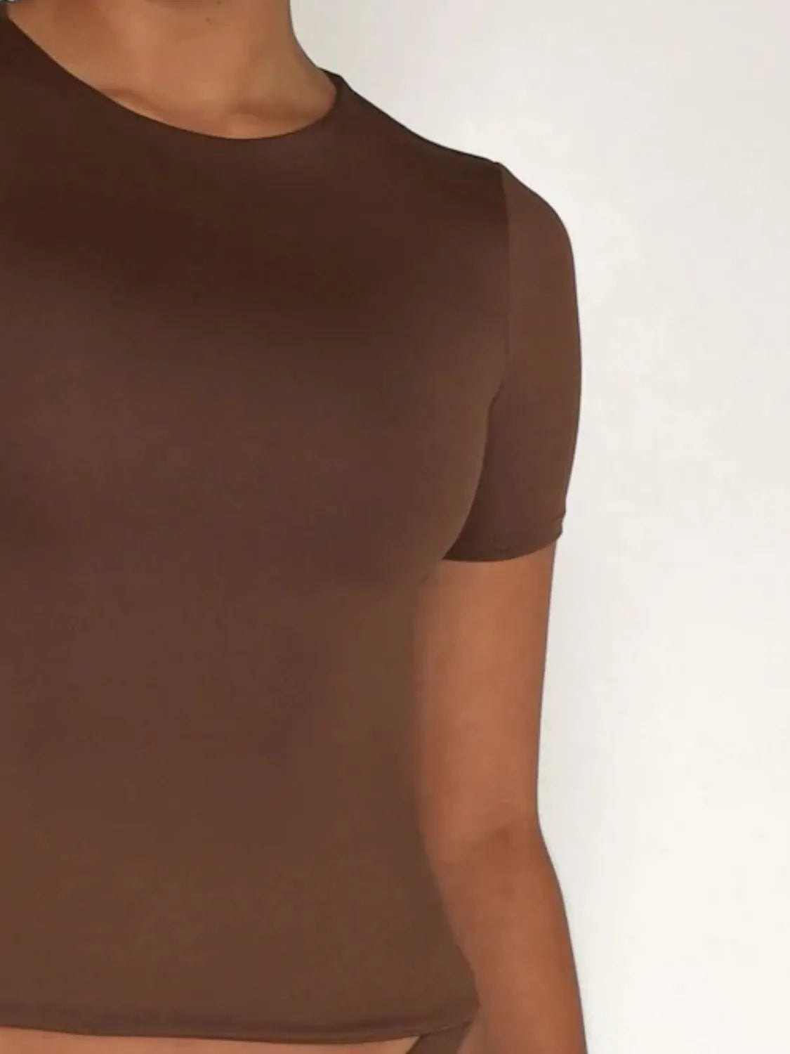 Round Neck Short Sleeve Swim Top - Lilixa.store