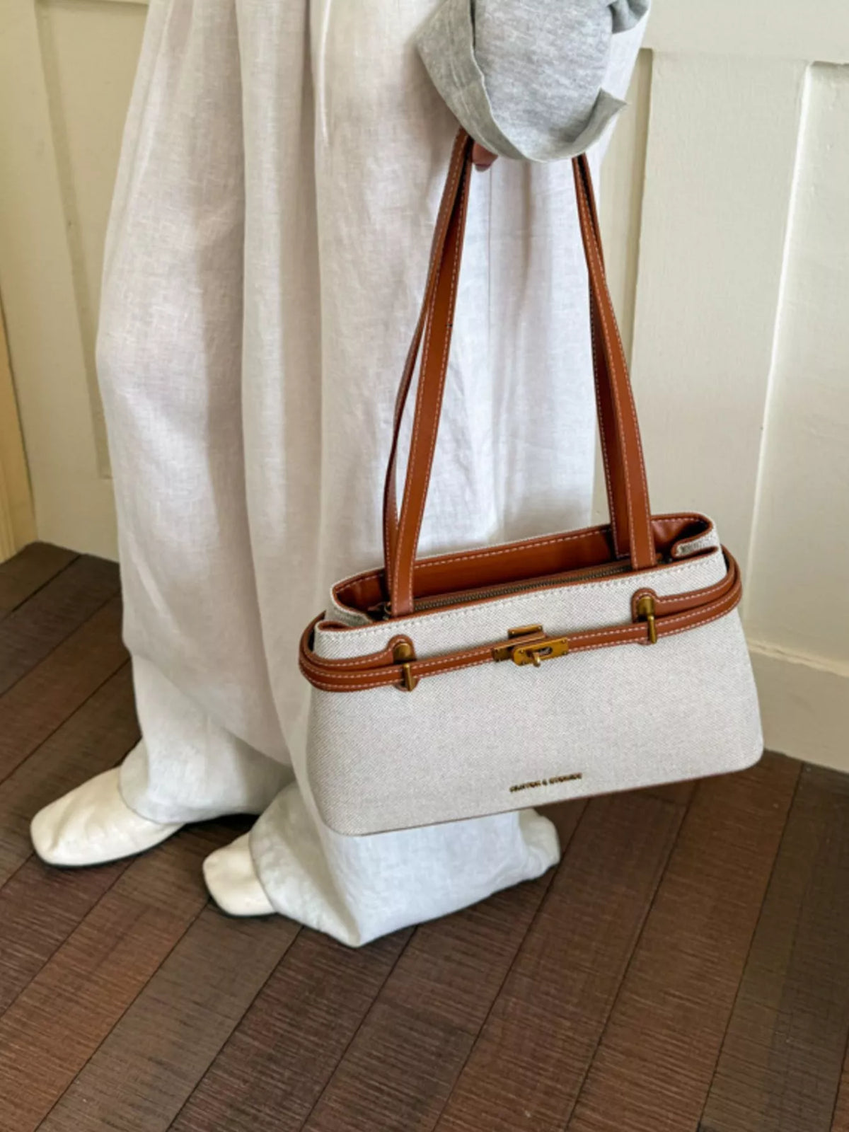 Decorative Buckle Shoulder Bag