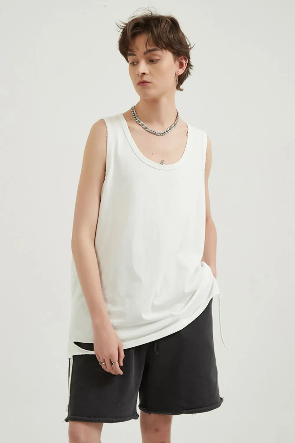Men's Round Neck Wide Strap Tank - Lilixa.store
