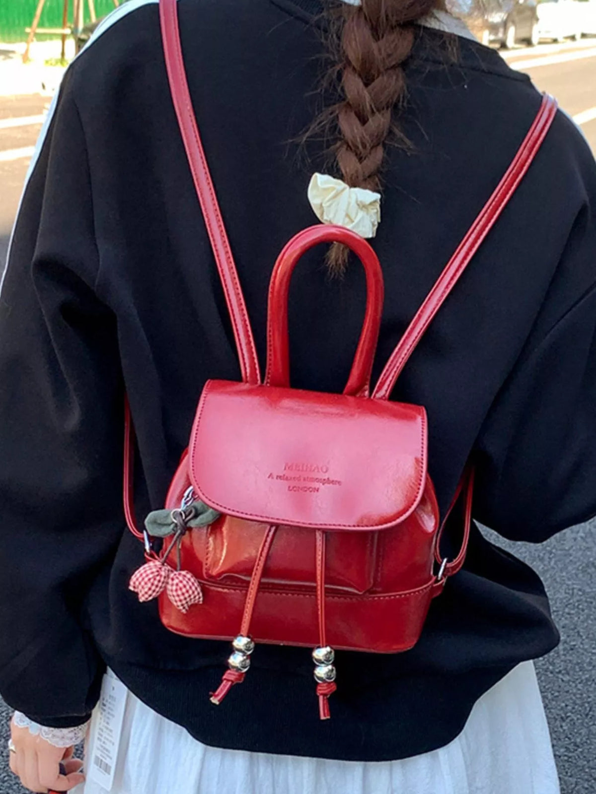 PU Leather Mini Backpack Bag