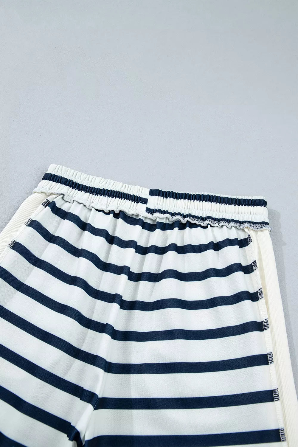 Striped Long Sleeve Top and Wide-Leg Pants Set