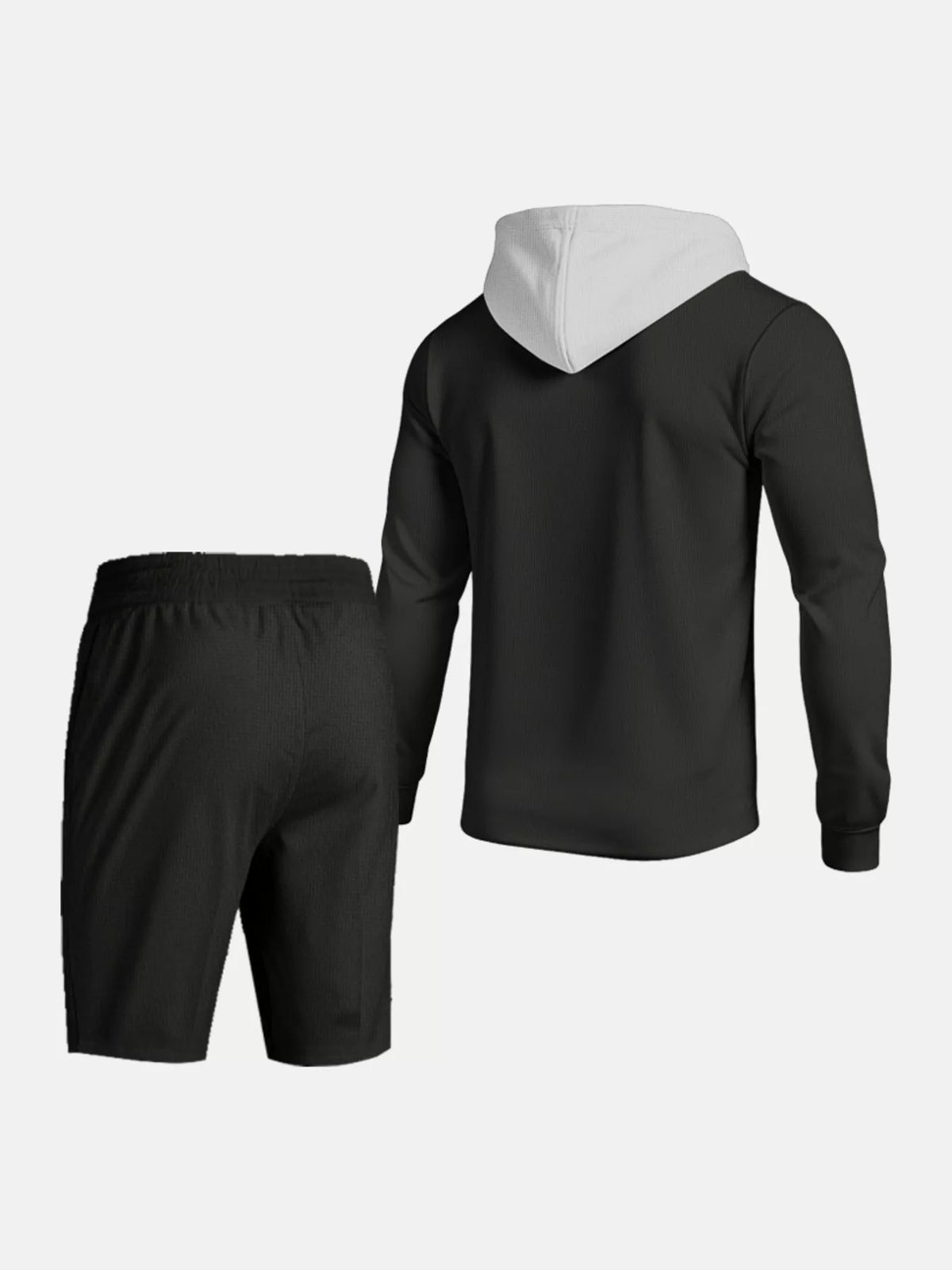 Men's Full Size Casual Hooded Button-Up Top and Shorts Set Plus Size - Lilixa.store