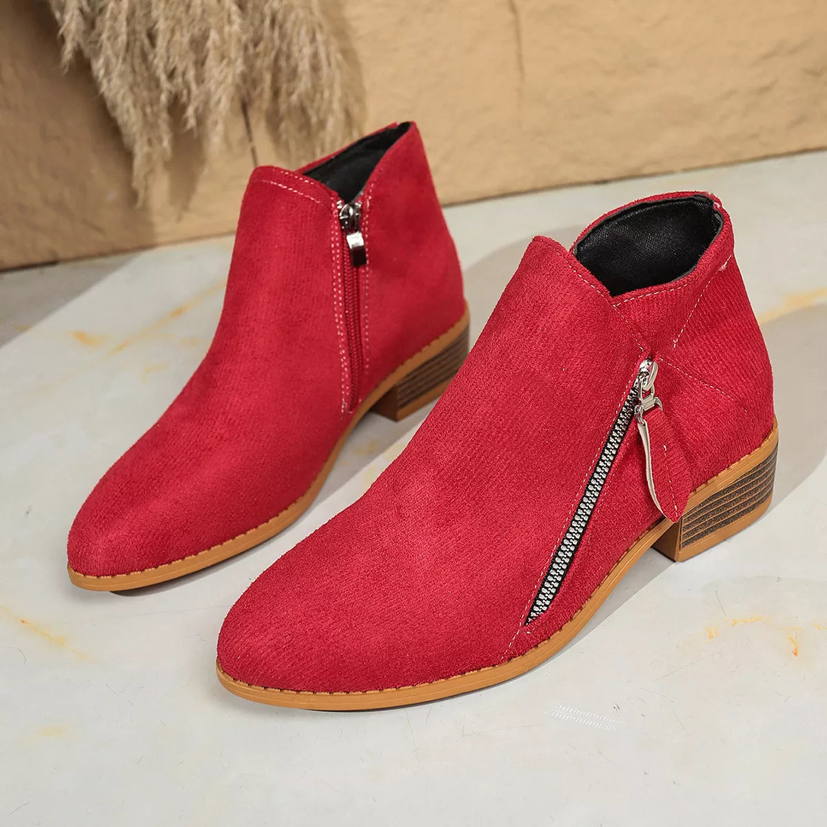 Point Toe Block Heels Boots - Lilixa.store