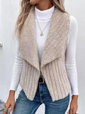 Cozy Fleece Open Front Vest Coat - Lilixa.store