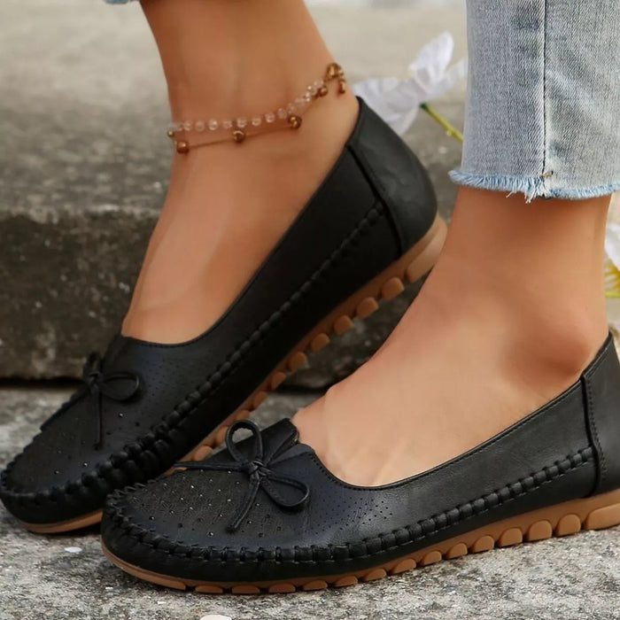 Bow Round Toe Slip-Ons - Lilixa.store