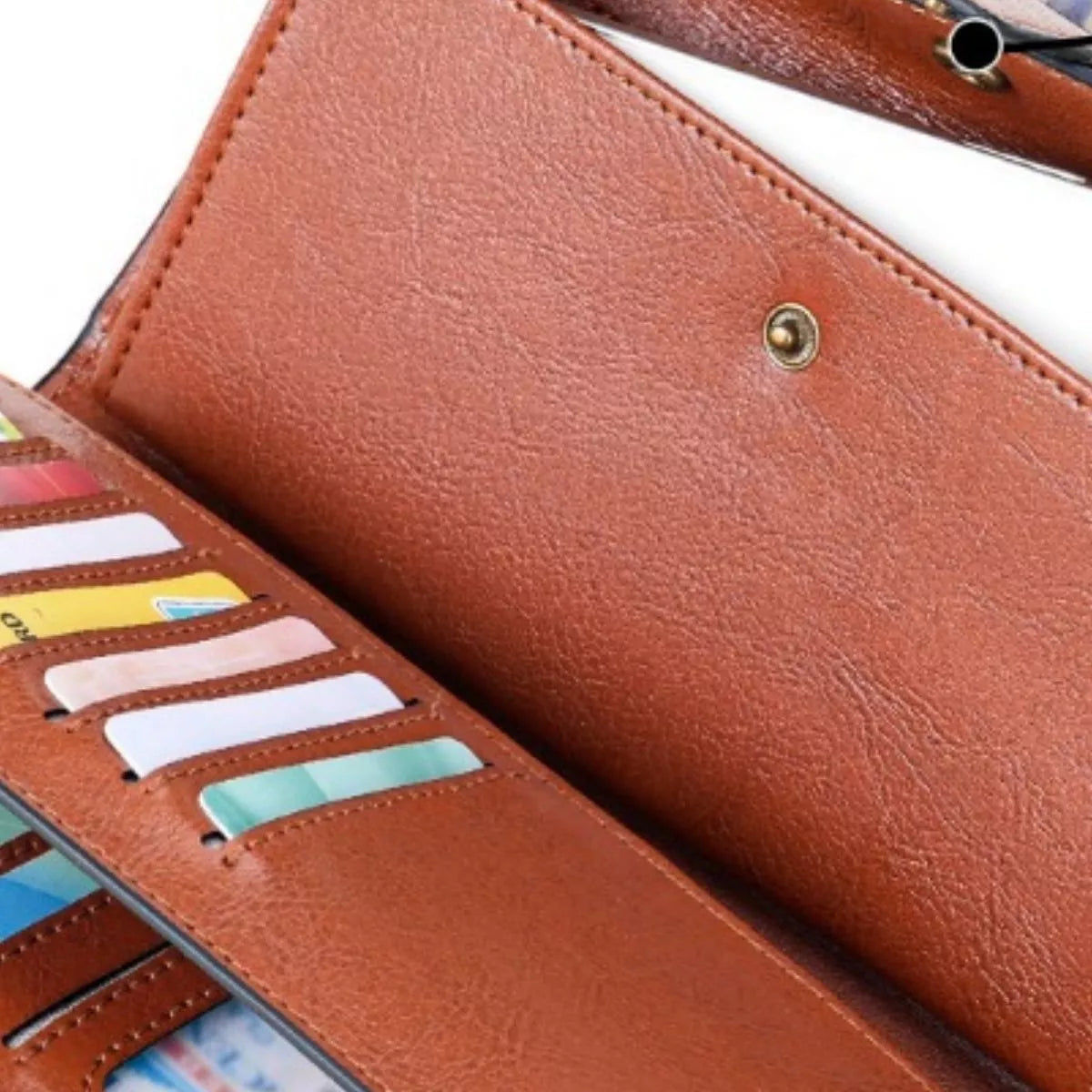 Vintage Style Long Leather Wallet, view 2