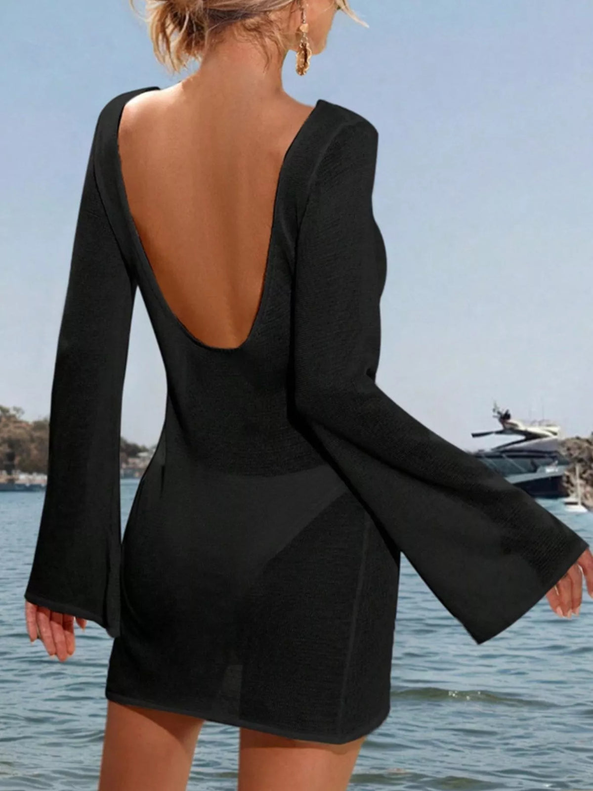 Long Sleeve Cover-Up Dress - Lilixa.store