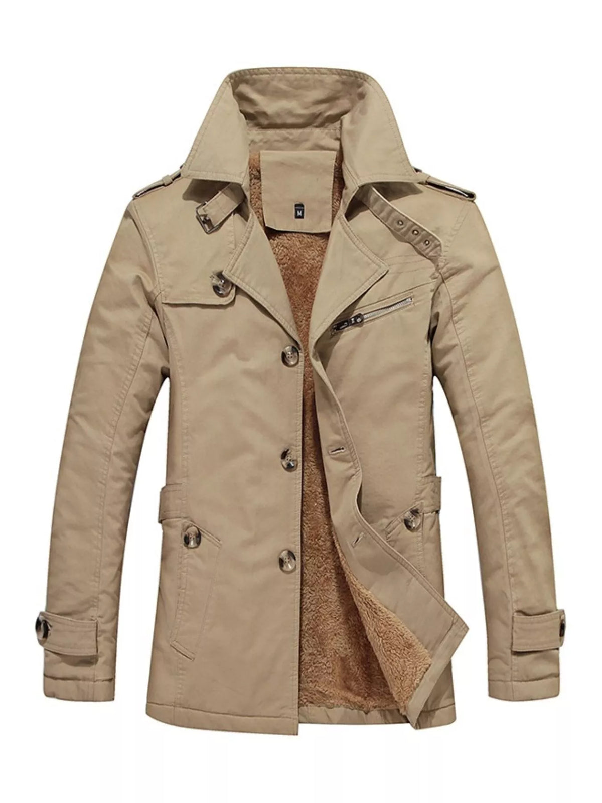 Men's Plus Size Button Up Long Sleeve Coat - Lilixa.store