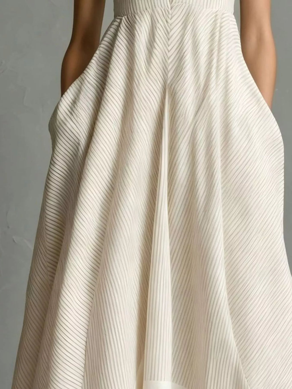 Full Size Striped Halter Neck Maxi Dress with Pockets Plus Size - Lilixa.store