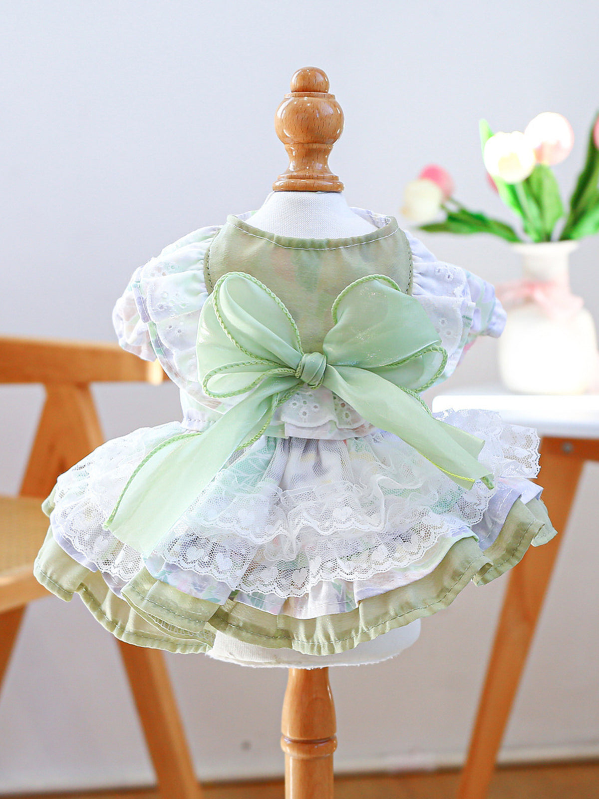 Bow Printed Pet Dress - Lilixa.store