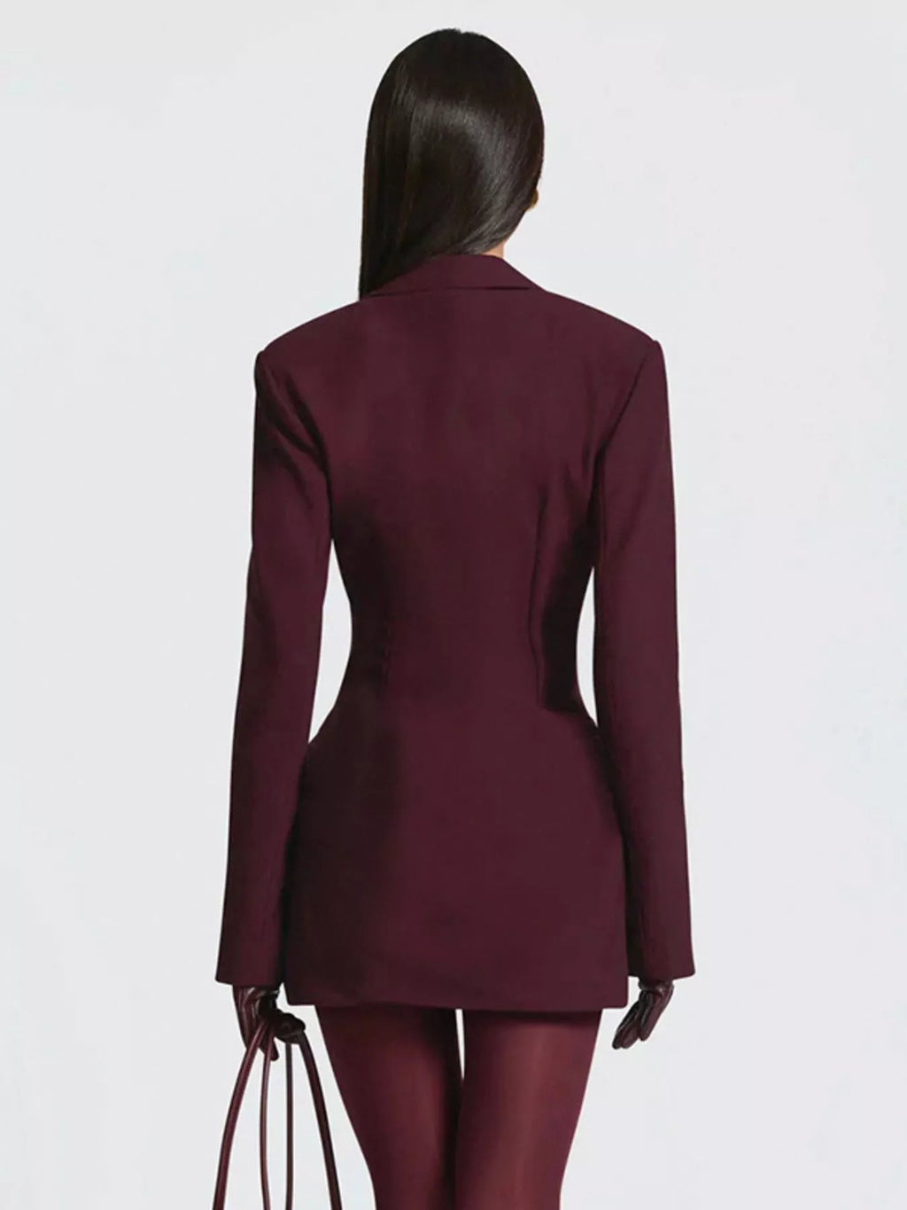 Full Size Blazer-Style Long Sleeve Mini Dress Plus Size - Lilixa.store