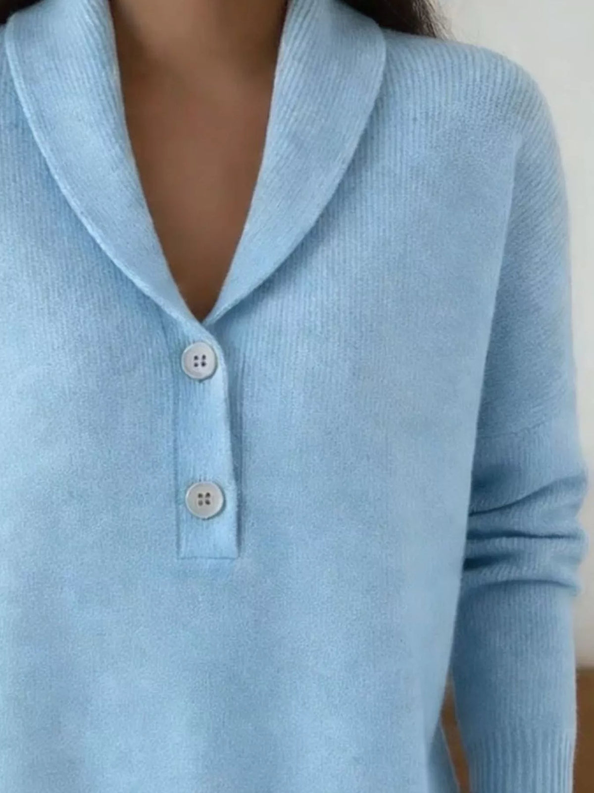 Shawl Collar Button Detail Sweater, view 4