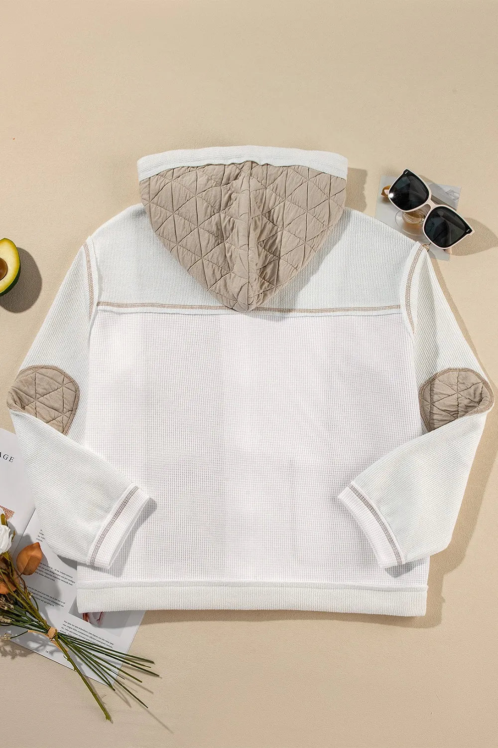 Drawstring Color Block Long Sleeve Jacket, view 7