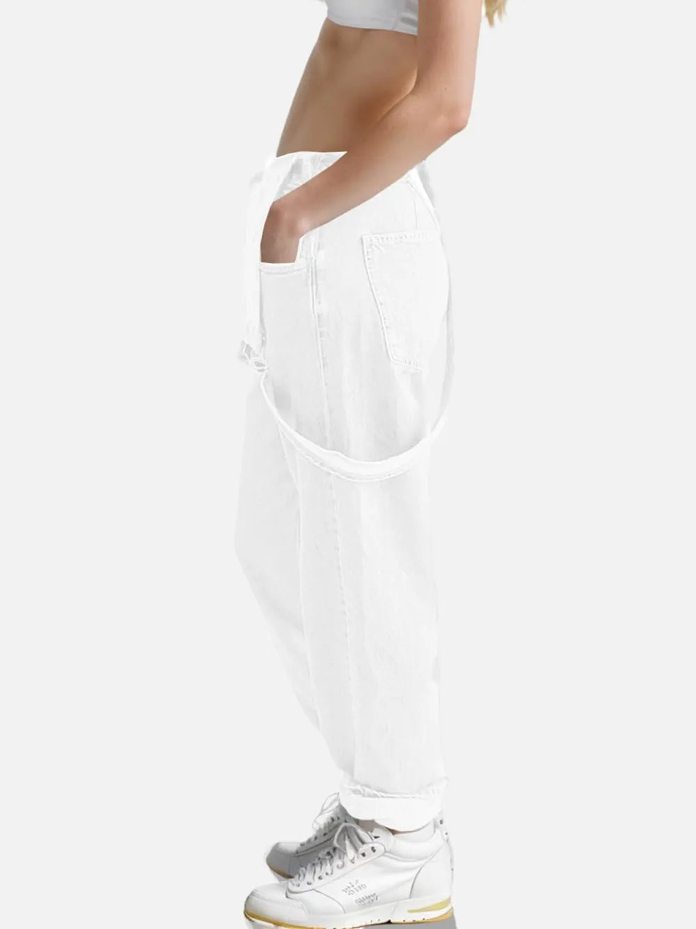 Square Neck Wide Strap Denim Overalls - Lilixa.store