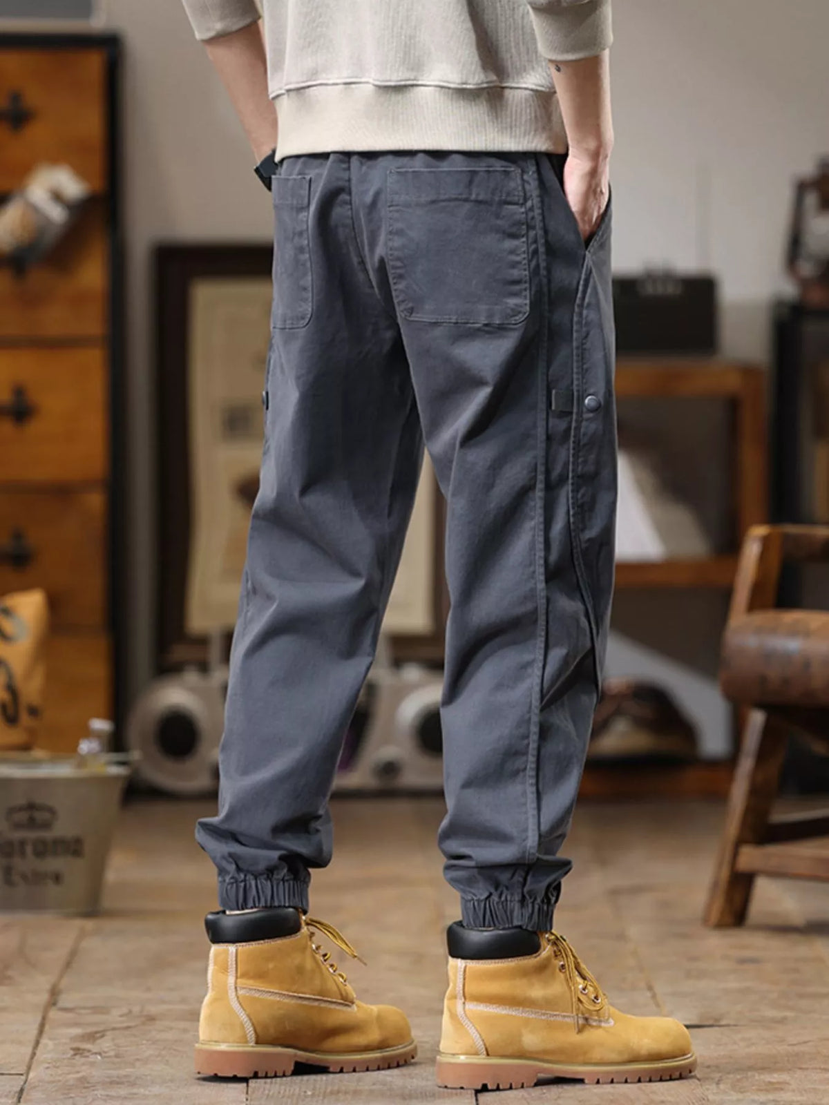 Men's Full Size Drawstring Jogger Pants with Elastic Cuffs Plus Size, view 4
