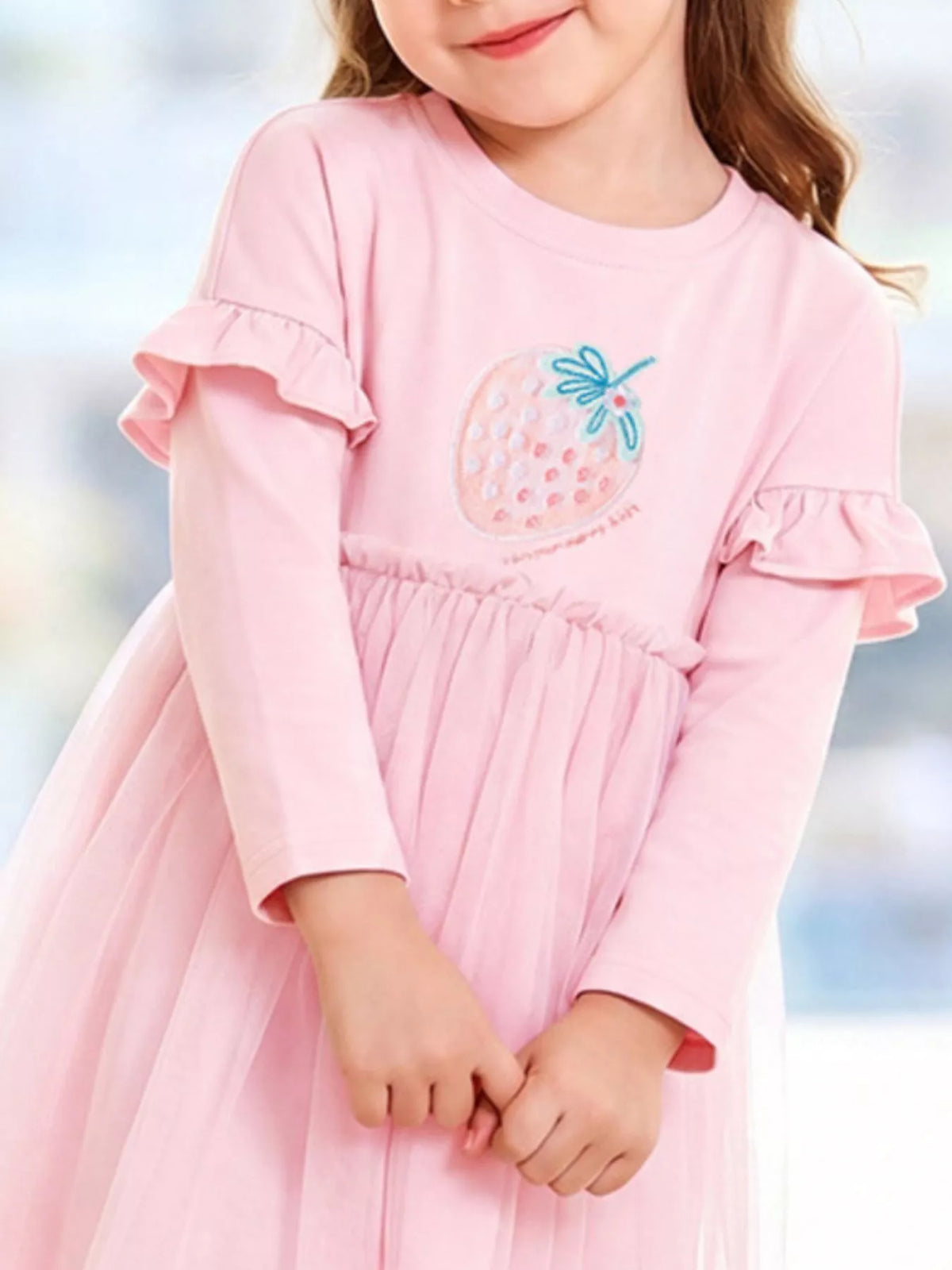 Children's Strawberry Graphic Tulle Dress - Lilixa.store