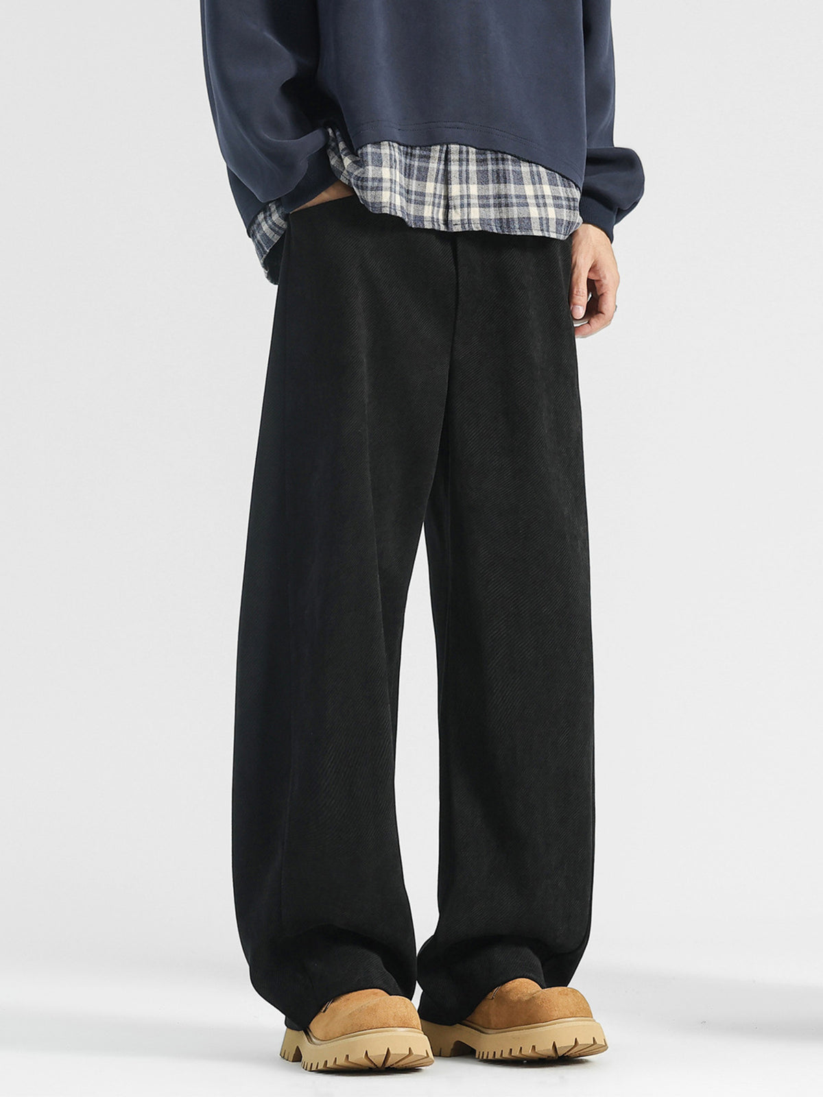 Men's Plus Size Loose Fit Pants in Black