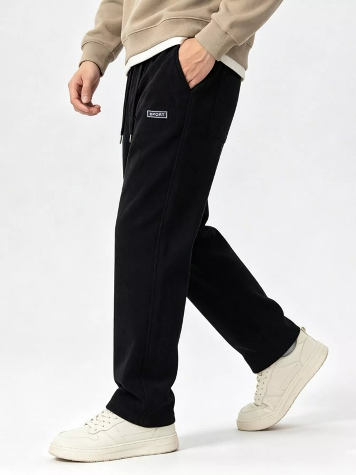 Men's Plus Size Casual Drawstring Wide Leg Pants - Lilixa.store