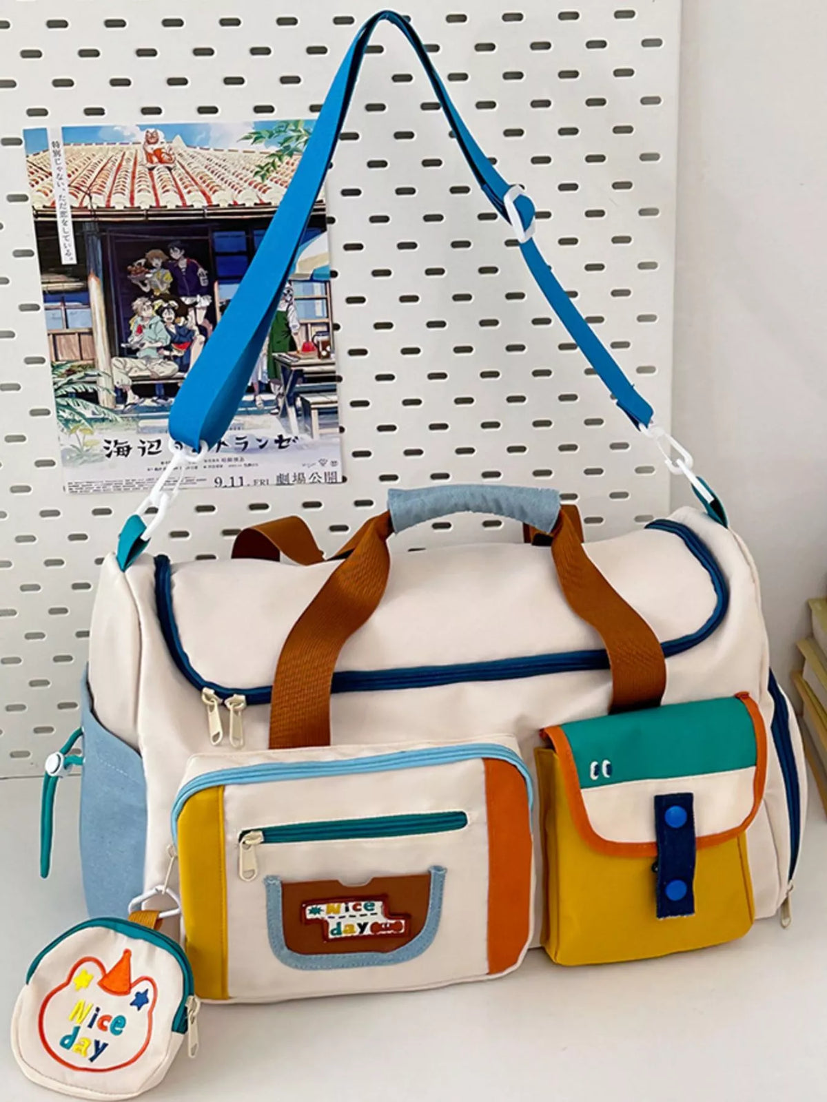 Multi-Pocket Nylon Duffel Bag - Lilixa.store