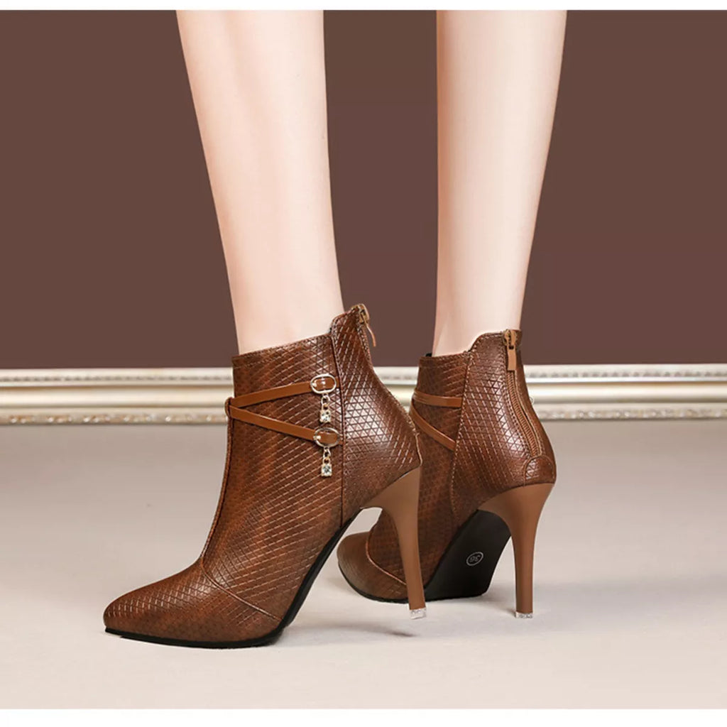 Pointed-Toe Stiletto Ankle Boots, view 7