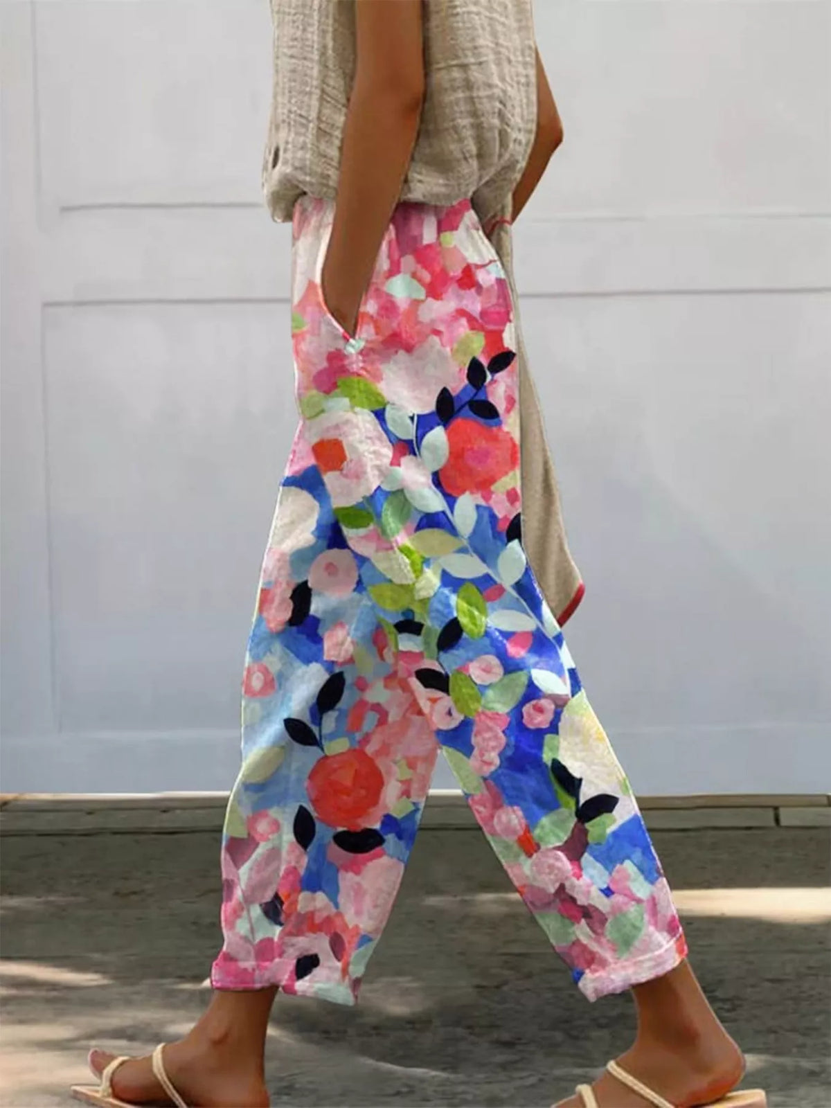 Floral Print Loose Casual Pants - Lilixa.store