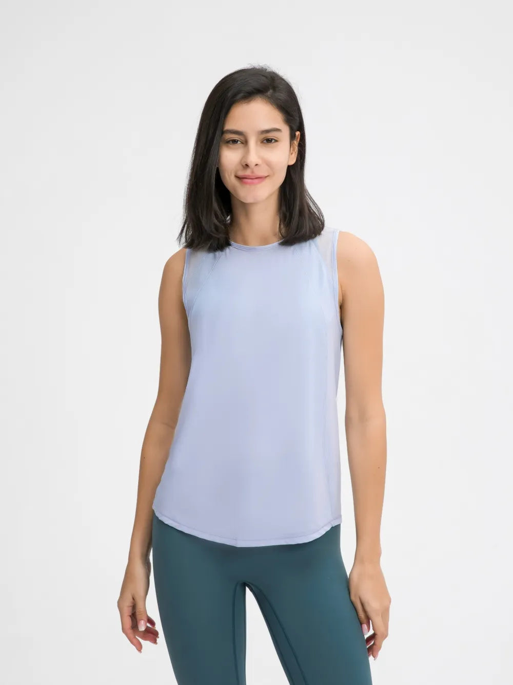 Millennia Cutout Back Round Neck Active Tank - Lilixa.store