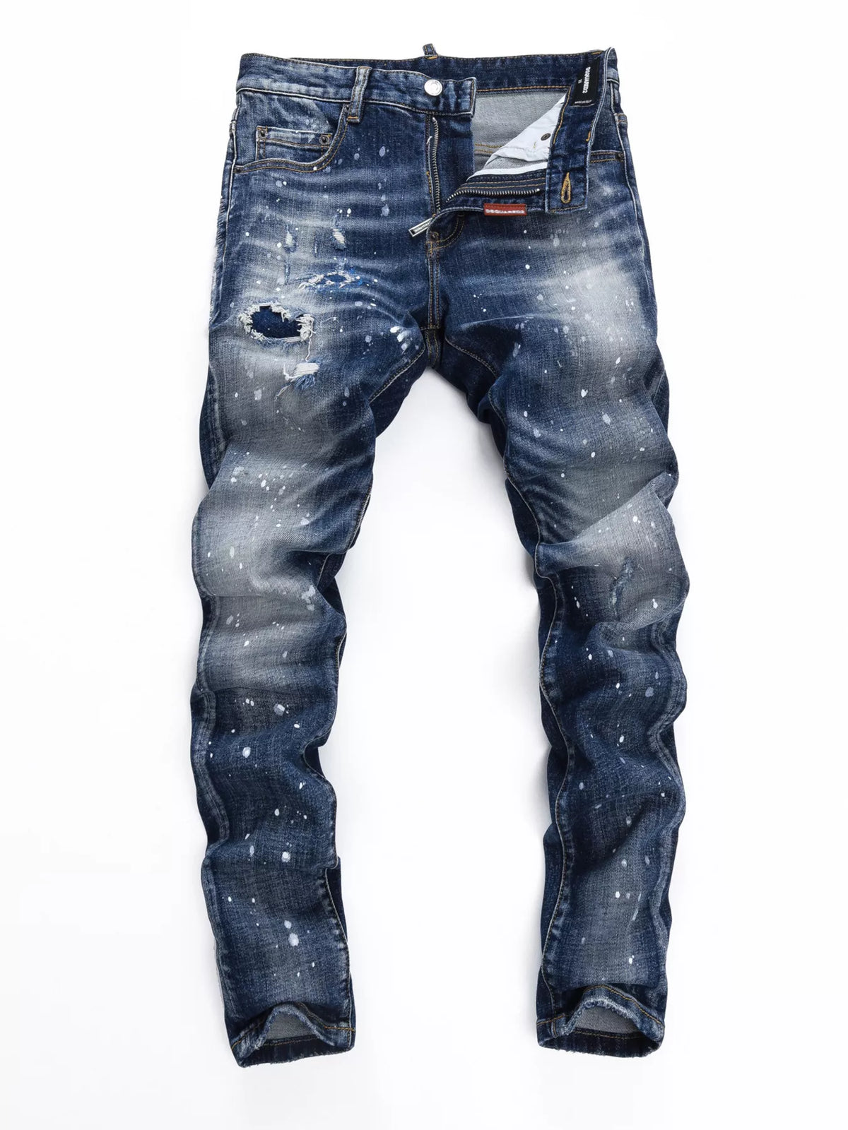 Men's Distressed Paint Splatter Slim Fit Jeans - Lilixa.store