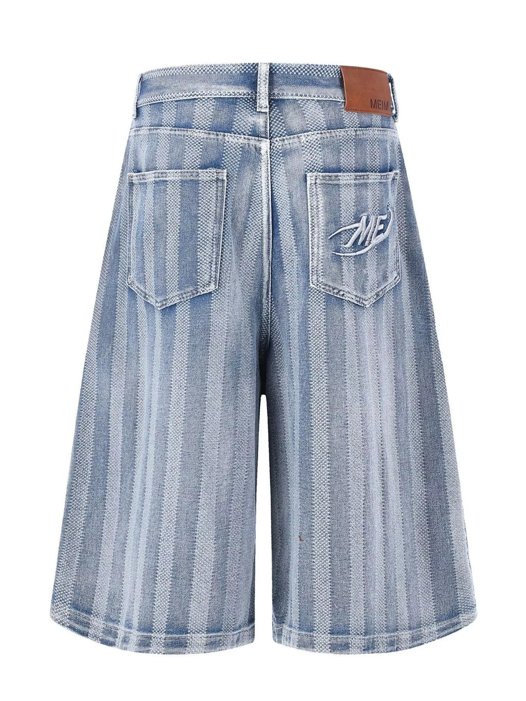 Men's Stripe Wide Leg Denim Capris - Lilixa.store