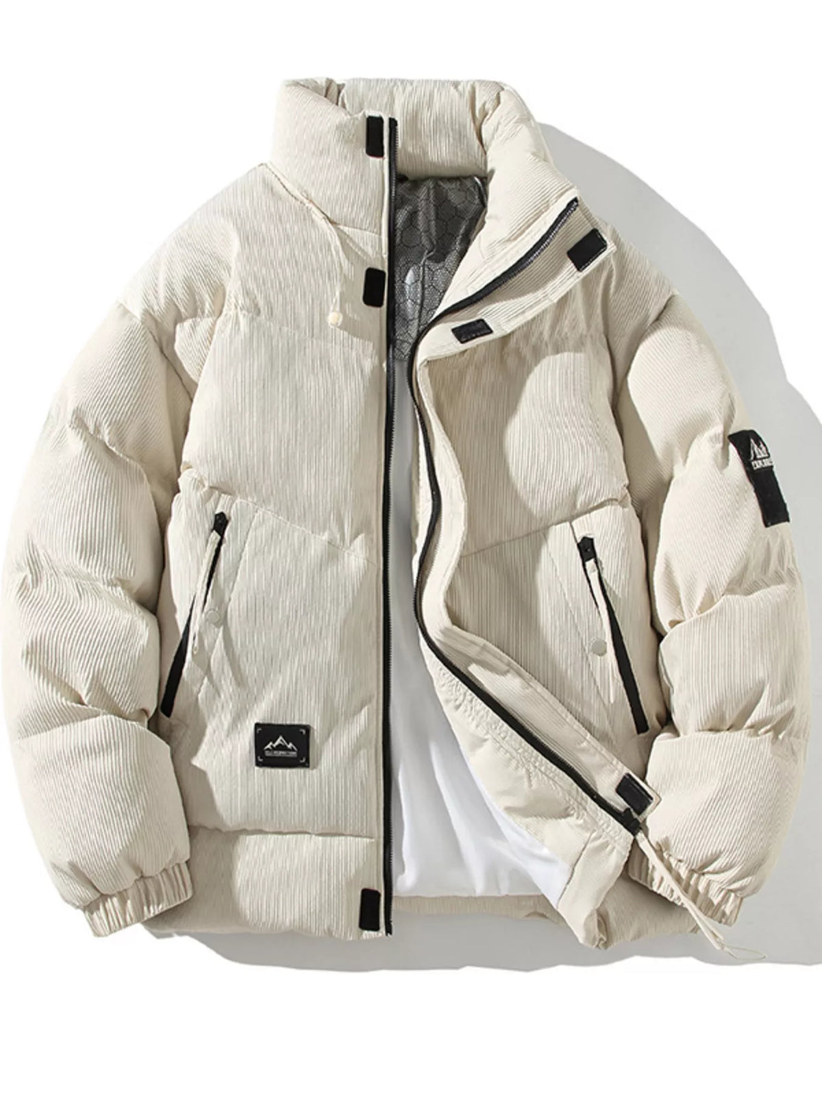 Men's Plus Size Zip Up Long Sleeve Puffer Jacket - Lilixa.store