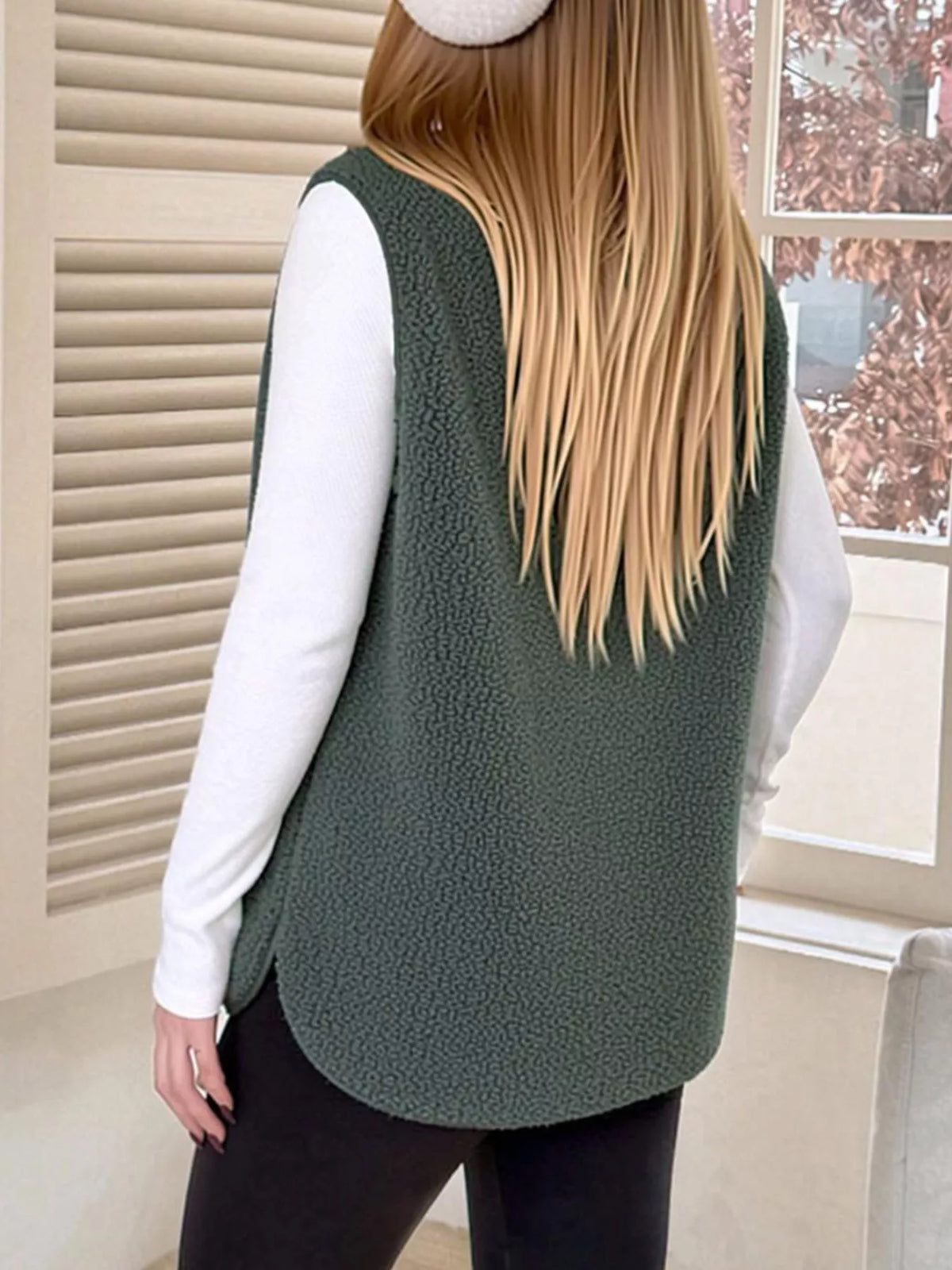 Sherpa Sleeveless Vest Coat - Lilixa.store