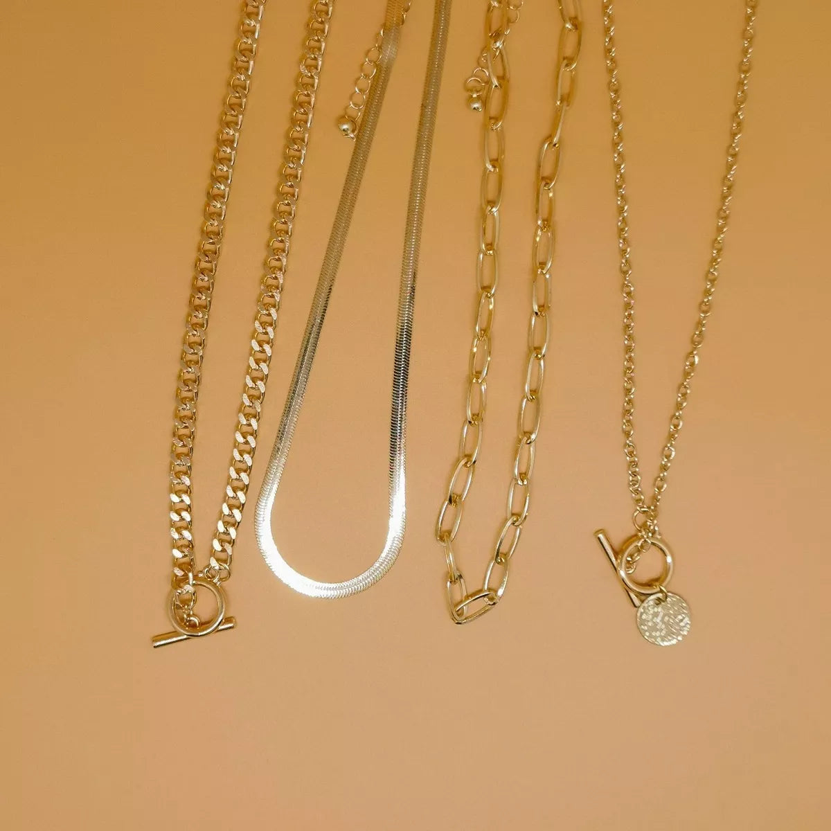 4-Piece Layered Coin Pendant Necklace - Lilixa.store