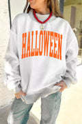 Halloween Pumpkin Face Print Mock Neck Reversible Sweatshirt - Lilixa.store