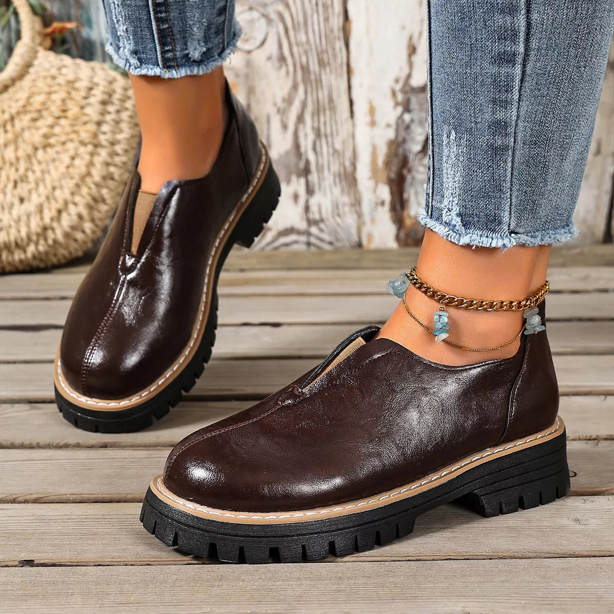 Round Toe Slip-On Loafers, view 4