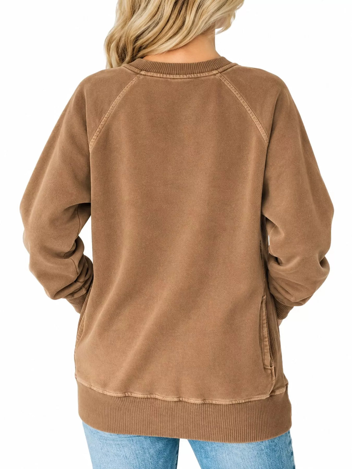 Crew Neck Raglan Sleeve Sweatshirt, view 20