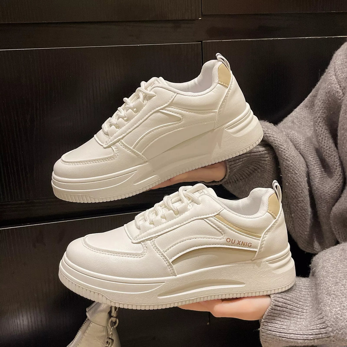 Classic Lace-Up Platform Sneakers - Lilixa.store